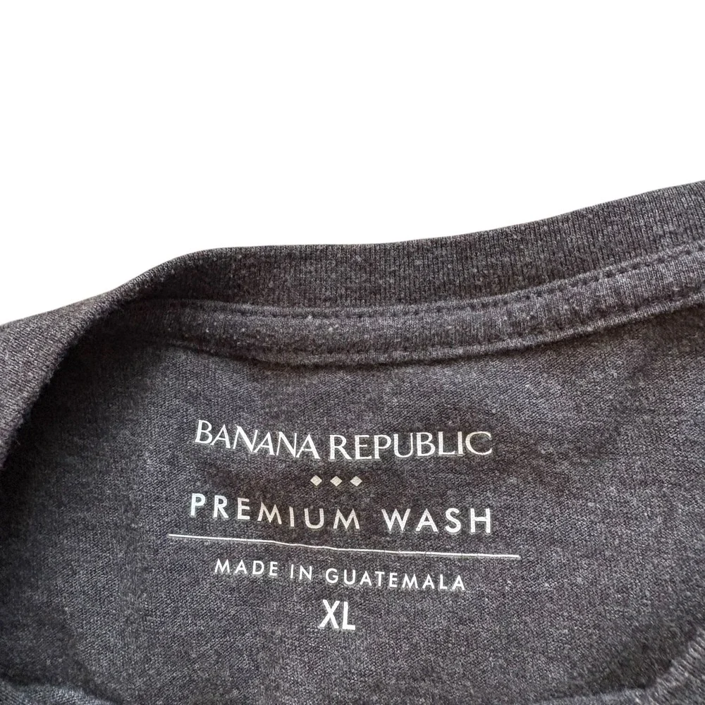 Banana Republic Men's Premium Wash Motorcycle Print T‎ Shirt Xl Heathered gray